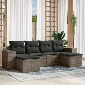 Set Divano da Giardino in Rattan Moderno, Arredamento da Esterno a 4 Posti, Design Contemporaneo, Colore Grigio, Sedute Durevoli per Patio - Product Image 3
