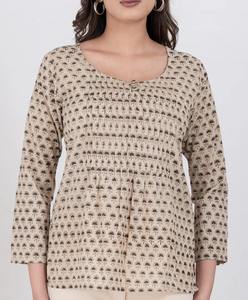 เสื้อผ้าผู้หญิงคุณภาพเยี่ยม งานฝีมือพื้นเมือง ผ้าฝ้ายทอมือ พิมพ์ลายบล็อก เป็นมิตรกับสิ่งแวดล้อม ระบายอากาศได้ดี เหมาะสำหรับใส่ลำลองในฤดูร้อน มีจำหน่ายในราคาที่ดีที่สุด - Product Image 6