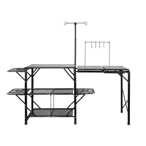 "Aluminum <b>Foldable</b> <b>Camping</b> <b>Table</b> with 3 Side <b>Tables</b> & Carry Bag" - Product Image 1