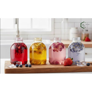 Bouteille ventrue en plastique PET 600 ml, col large 38 mm, emballage OEM pour jus, smoothies, thés aux fruits, boissons, avec bouchon à vis, usine du Vietnam - Product Image 2