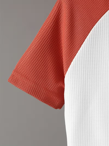 Color-Blocked Jersey TEE Shorts Set Outdoor Boys Summer Casual Stylish Print Worsted Fabric Short Sleeves Solid - Product Image 4