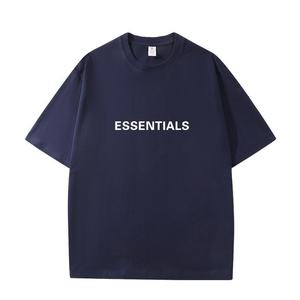 Custom Wholesale Men's Front Logo 230g 100% Cotton Jersey Knitted Solid Color Casual T-<b>Shirts</b> - Product Image 3