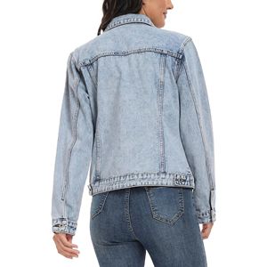 Vestes de camionneur à la mode basique pour femmes Denim à manches longues boutonné pour Streetwear décontracté pour l'automne et l'hiver - Product Image 5