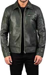 Chaqueta de Moto con Capucha para Hombre, de Cuero Genuino, Forro de Piel Sintética, Cierre de Cremallera, Ajuste Delgado, para Invierno, con Logotipo Personalizado - Product Image 2