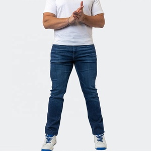 กางเกงยีนส์สีน้ำเงินขาดแฟชั่นผู้ชายกางเกงยืดกางเกงขายาวสวมใส่สบายคลาสสิกทันสมัย - Product Image 5