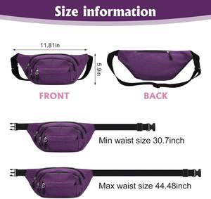 Riñonera Impermeable Unisex Bagnex, para Deportes al Aire Libre, con Correa Ajustable, para Correr, Senderismo, Viajes, Fitness, con Cierre de Cremallera - Product Image 2