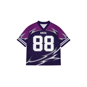 เสื้อเจอร์ซีย์อเมริกันฟุตบอลแบบสวมใส่ได้ทั้งชายและหญิง ไซส์ใหญ่ สไตล์สตรีทแวร์ สั่งทำได้ พิมพ์ลายกราฟิกแบบเต็มตัว คอวี ขายส่งแบบ OEM - Product Image 3