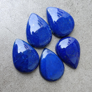 Cabochon en lapis-lazuli naturel, taille poire, pierre précieuse calibrée, pour la fabrication de bijoux, toutes tailles disponibles - Product Image 3