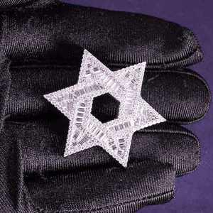 Colgante de Estrella Baguette de Plata de Ley 925 con Moissanita Color D, Estilo Hip Hop GRA Iced Bling, para Hombre y Mujer, Pasa el Test de Diamantes - Product Image 2