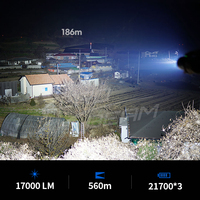 ZeroBeam Anduril 2 F50 Pengisi Daya Isi Ulang 6-LED Boost Driver Ultra Wide Beam 17000 Lumens Jangkauan 560m IPX8 Lentera Pengisian Daya USB-C ATR