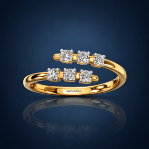 Anillo de Diamante Cultivado en Laboratorio con Diseño Abierto y Moderno para Mujer, Oro de 10K, 14K, 18K, Plata 925, 935, Joyería Fina Minimalista - Product Image 2
