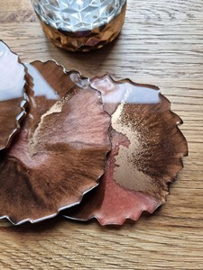 Resin <b>Coaster</b> <b>Set</b> Handmade Other Style Eco-Friendly Round Home Decor Table Sculpture - Product Image 2