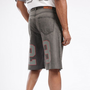 Shorts Bermuda Homme Gris en Coton Taille Mi-Haute avec Braguette Zippée Style Décontracté Tissu Tissé Respirant Coupe Ajustée Motif Lettres Anti-UV Séchage Rapide - Product Image 5