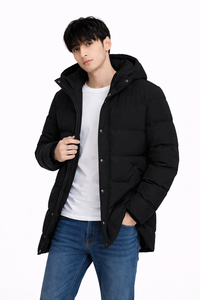 Custom Logo Front Streetwear Men Thick Puffer Jacket Winter Warm Waterproof - Product Image 2