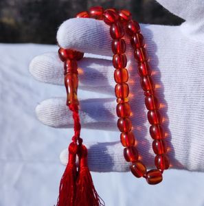 Rosario de oración musulmán único y ecológico de resina con cuentas de ámbar y turquesa, tipo tasbih, joyería de cuentas. - Product Image 2