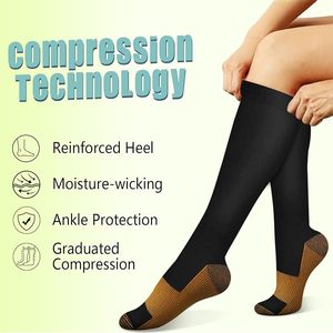 Custom Logo Copper Infused Compression <b>Socks</b> Men <b>Women</b> Knee High Breathable Athletic Sports <b>Socks</b> Bulk Wholesale Manufacturer - Product Image 5