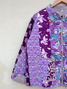 Veste d'hiver indienne faite à la main 100% coton écologique matelassée anti-plis respirante séchage rapide imprimée numériquement avec poche avant - Product Image 6