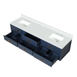 Blu 80 Pollici L X 22 Pollici Mobile Bagno Doppio con Top in Quarzo Bianco, Vanità da Bagno - Product Image 6
