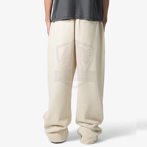 Pantalons de jogging amples personnalisés pour hommes, en coton mélangé doux, avec cordon de serrage réglable - Product Image 3