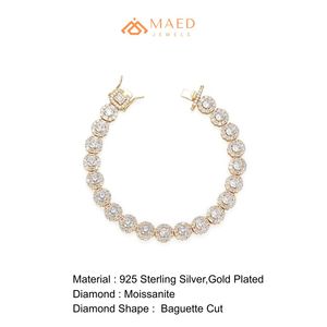 กำไลข้อมือโมอิสซาไนต์ชุบทอง 18K เครื่องประดับแฟชั่น กำไลแบบ Cuban Link สำหรับผู้หญิงผู้ชาย ของขวัญสุดหรู เครื่องประดับคุณภาพ นิวยอร์กซิตี้ นิวยอร์ก - Product Image 6