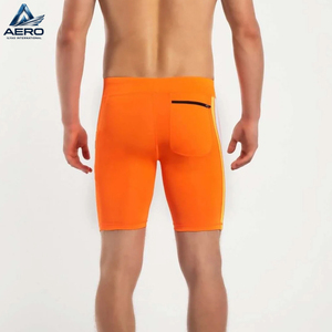 OEM ODM One Solid Orange Color Good Supplier Make Your Own Soft Stretchy And Supportive Fabric <b>Compression</b> <b>Shorts</b> For <b>Men</b> Wear - Product Image 3