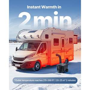 All-in-One 8KW Diesel Heater for Trucks <b>RVs</b> <b>Campers</b> Portable for Bluetooth APP Remote Control DC 12V/24V 1.3 Gal Fuel Tank LCD - Product Image 6