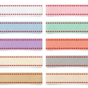 Cinta Grosgrain al por Mayor de 25mm, Color Lavanda Morado con Borde Rojo, para Lazos para el Cabello, Empaque de Regalos, Decoración para Baby Shower - Product Image 5