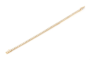 Women's 18K Solid Gold Tennis <b>Bracelet</b> Round Brilliant Cut Diamond Channel Setting Classic Everyday Wear - Product Image 2