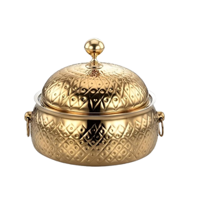 Olla de Metal Decorativa Martillada de Diseño, Chapada en Oro, de Calidad Superior, Hecha a Mano, la Más Vendida - Product Image 1