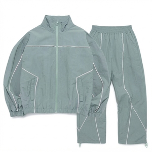 Manufacturing Premium Nylon <b>Windbreaker</b> Baggy Tracksuit <b>Vintage</b> Streetwear Jacket With Matching Relaxed Fit Sweatpants Tracksuit - Product Image 1