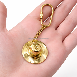 Vintage brass hat keychain <b>mini</b> cowboy hat key holder gold finish metal hat <b>keyring</b> for gift and souvenir use - Product Image 5
