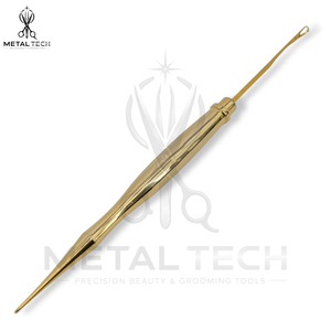 Gold Metal Handle Hair Extension Loop <b>Threader</b> Latch Hook Pulling <b>Needle</b> Professional Salon Weaving Micro Ring Fitting Tool - Product Image 4