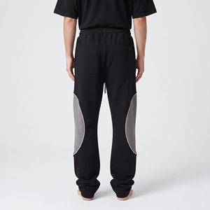 Men's Heavyweight Cotton Two Tone Color Block Wide <b>Leg</b> Sweatpants Baggy <b>Straight</b> <b>Leg</b> Winter Streetwear Casual <b>Pants</b> - Product Image 5