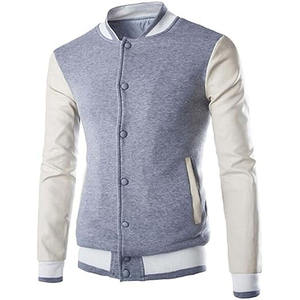 Varsity <b>jacket</b> 2026 modern wool blend <b>jacket</b> leather sleeve design button closure ribbed cuffs casual streetwear college style - Product Image 1