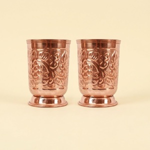Ensemble de gobelets en cuivre faits à la main de luxe, écologiques, réutilisables, pour la maison, l'hôtel et la restauration, de haute qualité - Product Image 1