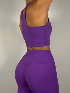 Débardeur court côtelé sans couture pour femme, personnalisable, de haute qualité, pour le sport et le yoga, vente en gros - Product Image 2