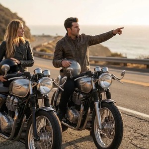 Men’s Leather Motorcycle <b>Jacket</b>, Black <b>Cafe</b> <b>Racer</b> Biker <b>Jacket</b>, Vintage Genuine Leather Moto <b>Jacket</b>, Classic Riding <b>Jacket</b> - Product Image 5