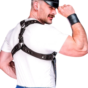 Arnés de Tirantes para Hombre de Piel de Oveja con Estampado por Transferencia Térmica, Ajuste Ajustable, Herrajes de Hebilla de Acero Premium, Estilo Clásico para Club - Product Image 2