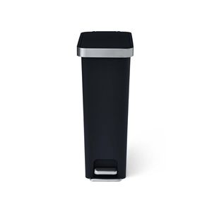Poubelle à pédale en plastique mince de 10,5 gallons avec couvercle à fermeture douce, noire, pour intérieur - Product Image 3