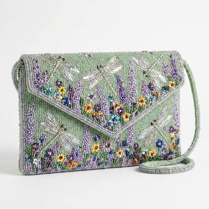 Bolsos de Mujer Elegantes de Estilo Bohemio con Cuentas y Correa Única, Bolsos con Diseño de Flores y Colibríes, Cierre de Gancho y Bucle, Tamaño Personalizado - Product Image 1