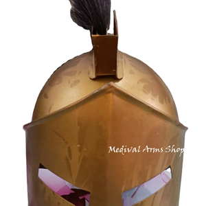 Casco Deportivo Medieval Hecho a Mano, Chapado en Oro, de Acero Suave, con Pluma Negra, Armadura Pulida, para Reenactment, Cosplay, Aniversario - Product Image 5