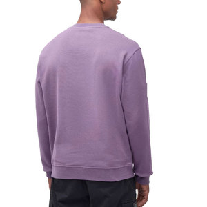 Men's Crew Neck Sweatshirt With Front <b>Zip</b> Pocket Solid Color Regular Fit Cotton French Terry Casual Autumn Wear Sweatshirts - Product Image 3