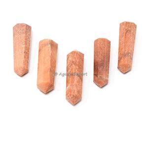 Venta al por mayor de piedras curativas naturales, piedras preciosas en bruto, unakita curativa, punto de doble terminación, artesanías de cristal, puntos de cuarzo - Product Image 3