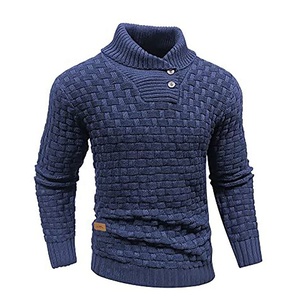 Pull en maille pour homme de haute qualité, coupe ajustée, 100% coton, col rond, décontracté, 2 couleurs, séchage rapide, automne-hiver - Product Image 4