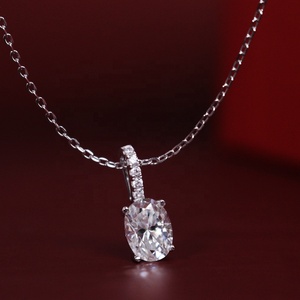 Brillante GRA certificado Moissanite diamante 925 plata esterlina Simple señoras colgante collar destino joyería - Product Image 4