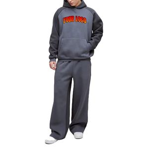 ชุดวอร์มฮู้ดดี้ผ้าฟลีซคอตตอน 100% คุณภาพสูง สไตล์ลำลอง พิมพ์โลโก้ตามสั่ง ทรงโอเวอร์ไซส์ สไตล์แบ็กกี้ - Product Image 1