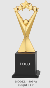 Trofeo de Metal Modelo 805 de 11 Pulgadas, Premio Deportivo de Aleación de Zinc Plateado con Grabado, Impresión UV y Base de Madera con Logotipo - Product Image 2