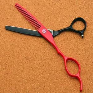Ciseaux professionnels pour cheveux clairsemés en acier inoxydable, couleur personnalisée, manche moyen, pour droitiers, tranchants et légers, pour la coiffure - Product Image 2