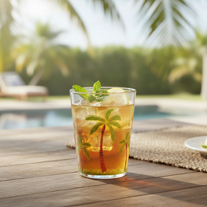 [Holar] Verre à eau en plastique incassable de 16 oz, motif palmier tropical, fabriqué à Taïwan, pour jus, boissons froides, sodas - Product Image 5