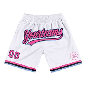 Shorts de bain unisexes personnalisés avec broderie, taille mi-haute élastique, en Spandex/Polyester respirant, imprimés par transfert thermique - Product Image 3